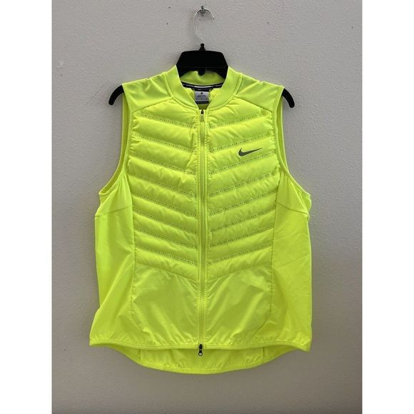Nike 686199-702 Womens Sz XL Aeroloft 800 Down Running Vest Volt Yellow NEW $180 - Picture 1 of 8